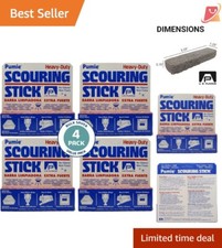 Heavy Duty Pumice Scouring Stick 4-Pack for Bathroom Grill Home Cleaning