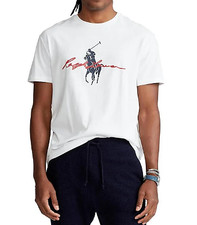 Polo Ralph Lauren Men's White Big Pony Jersey T- Shirt, 3XB