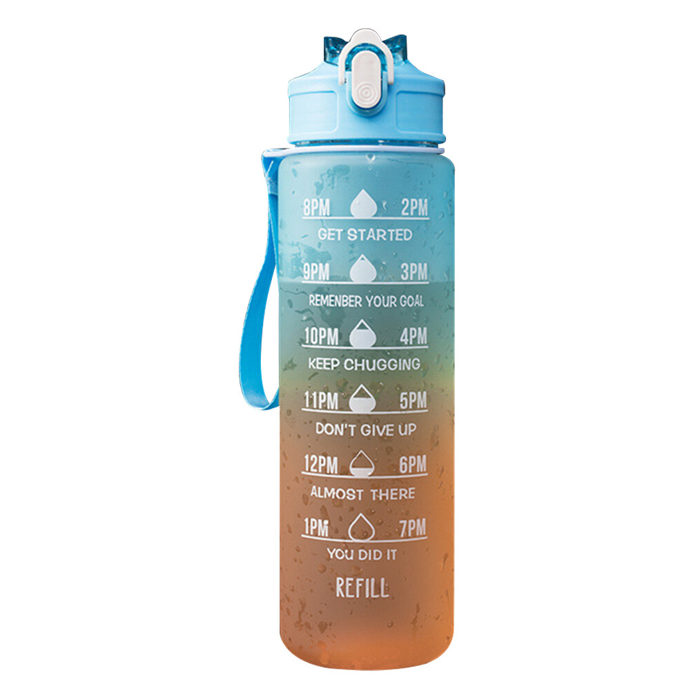 1L Sports Water Bottle Gym Travel Drinking Leakproof Bottle with Straw