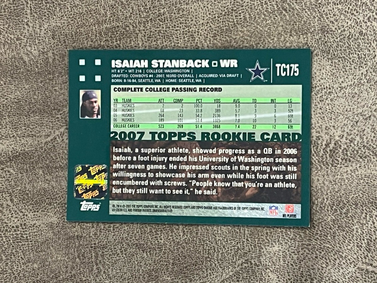 2007 Topps Chrome Isaiah Stanback #TC175 NM-MT Rookie RC AUTO