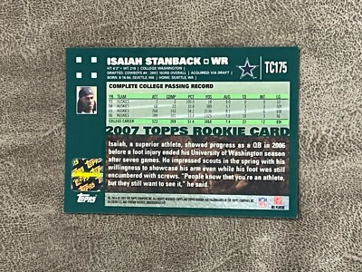 2007 Topps Chrome Isaiah Stanback #TC175 NM-MT Rookie RC AUTO