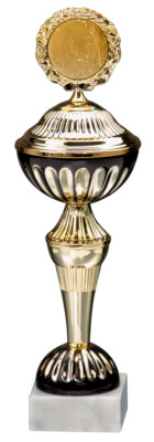  Pokal gold-schwarz mit Gravur & Emblem   hochwertige Trophäe | Bestseller