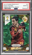 2014 PANINI PRIZM WORLD CUP GREEN CRYSTAL PRIZM #21 EDEN HAZARD 5/25 PSA 10