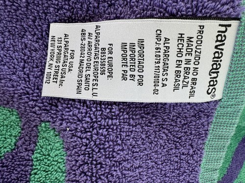 Havaianas Beach Towel Purple and Green 52" x 31" - Picture 4 of 5