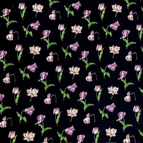 All over purple tulips with stems JoAnn Cotton fabric 1.5 yds to craft or sew - Picture 2 of 7