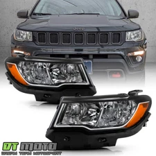2017-2021 Jeep Compass [Halogen Model] OE Style Headlights Headlamps Left+Right