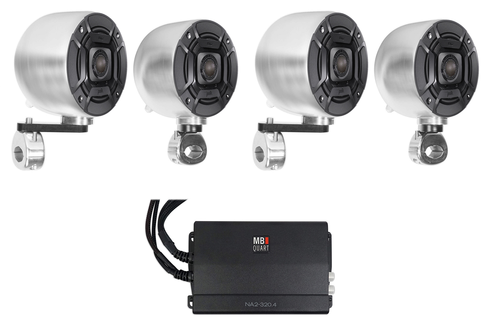 4 Polk Audio 4 хромированных башенных динамика 4-канальный усилитель для квадроцикловUTV тележек 59290₽