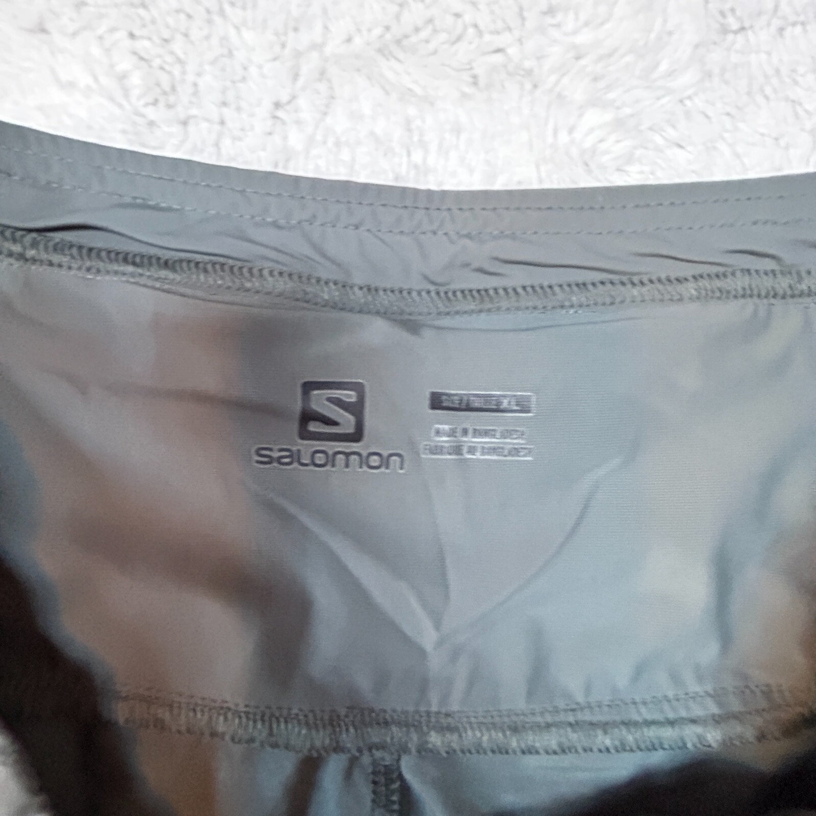 Salomon pantaloncino donna corsa attivo vita alta zip tasca posteriore grigio XL