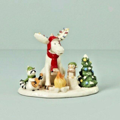 Lenox 2020 Merry Marcel Moose Forest Friends CAMP FIRE Raccoon Owl NEW IN BOX