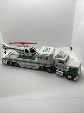 1995 hess toy truck and helicopter - used Damaged Skid On Helo See Pics