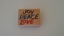 Joy Peace Love Rubber Stamp by Rubber Stampede