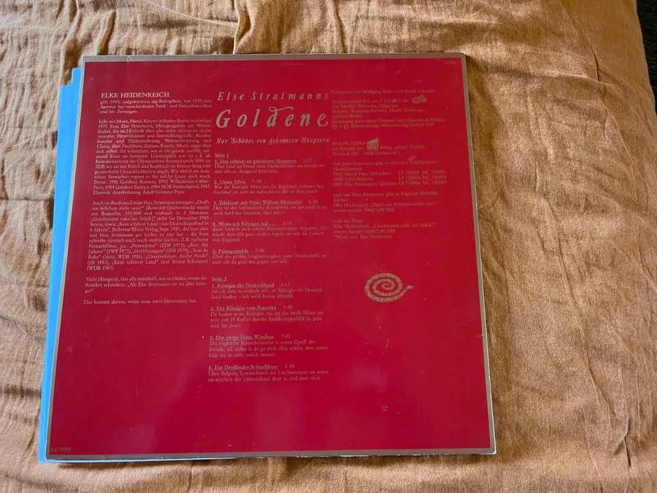 Elke Heidenreich – Else Stratmanns Goldene NEAR MINT Professionell Gereinigt - Bild 2 von 4