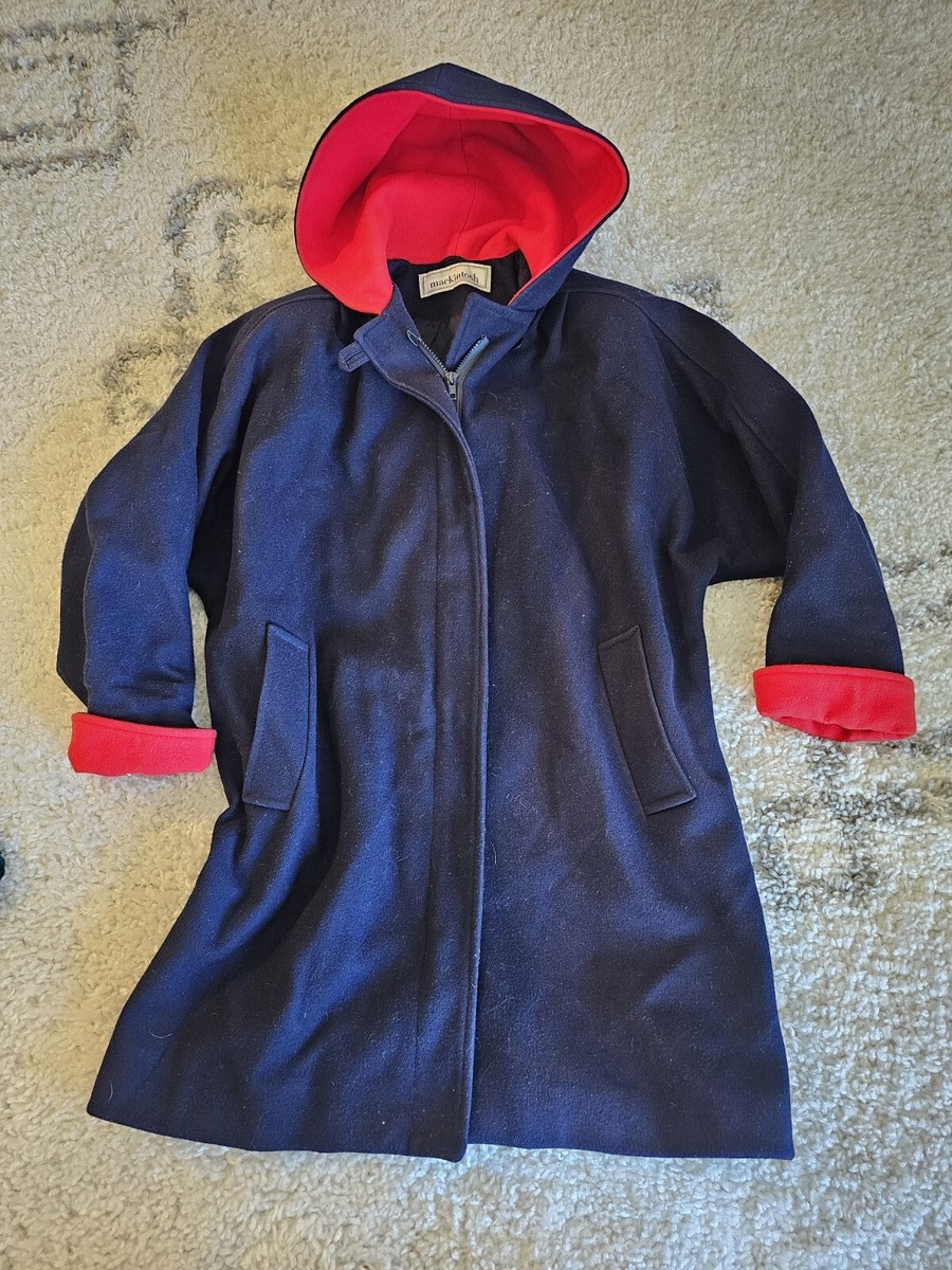 VINTAGE Mackintosh Vestcoat Jacket Womens Sz 10 Blue Red
