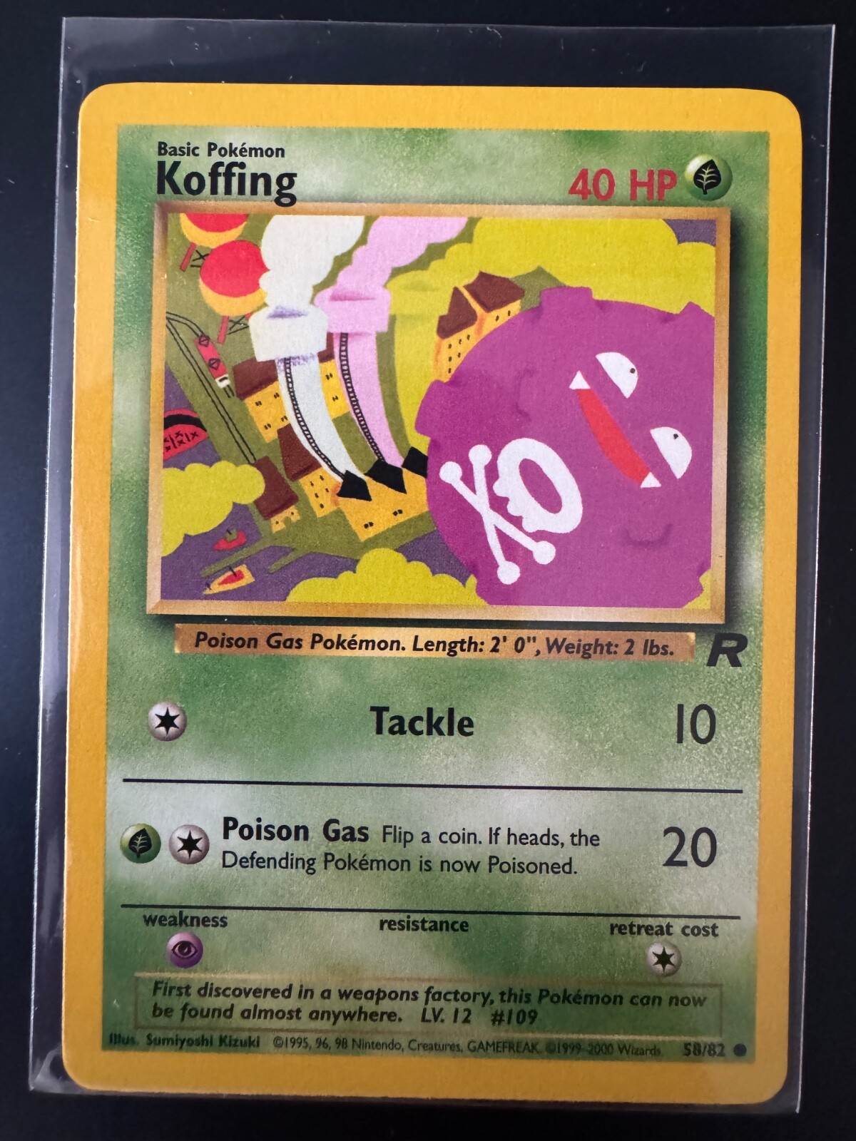 Koffing 58/82 Team Rocket Unlimited Vintage Pokémon Card NM Mint