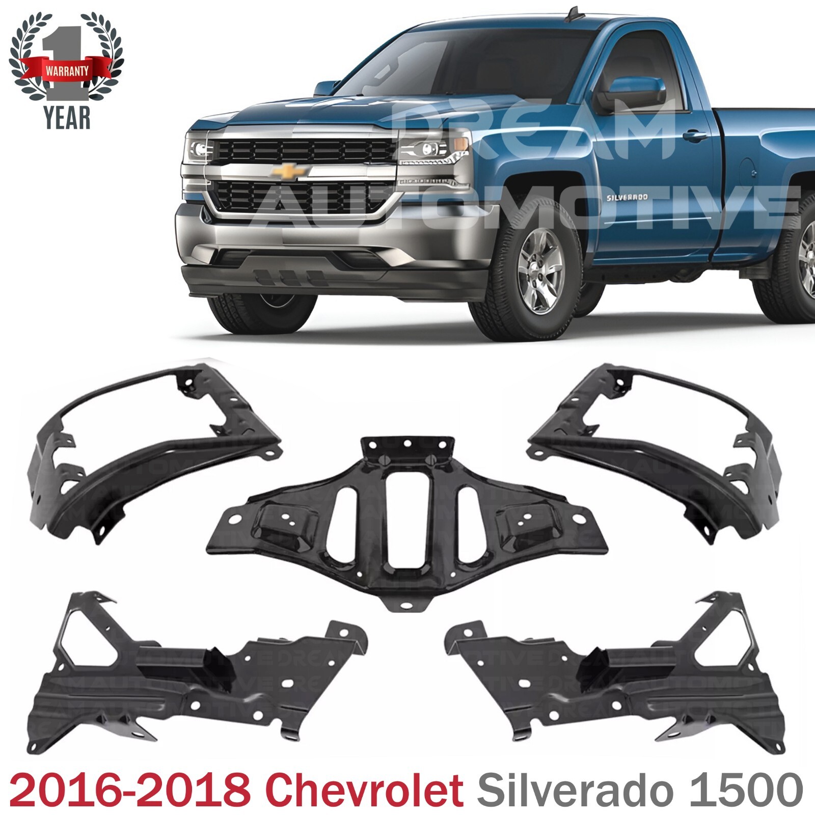 Front Bumper Impact Bar For 2007-2013 Chevy Silverado 1500 - Chrome Steel, Direct Replacement, Easy Install