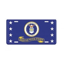 air force military logo seal served with pride green license plate made in usa