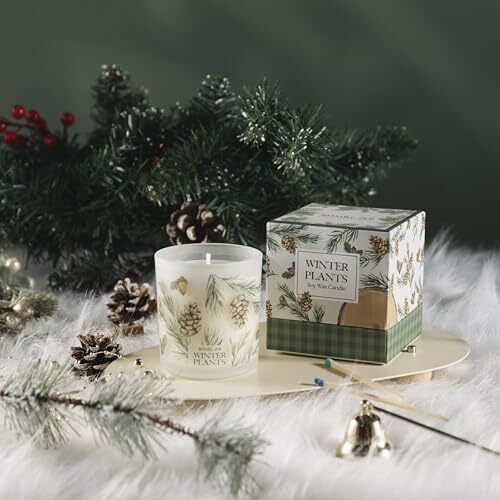 Christmas Scented Candle - 6oz Soy Wax Candle, Infused with Winter Plants - Picture 4 of 6