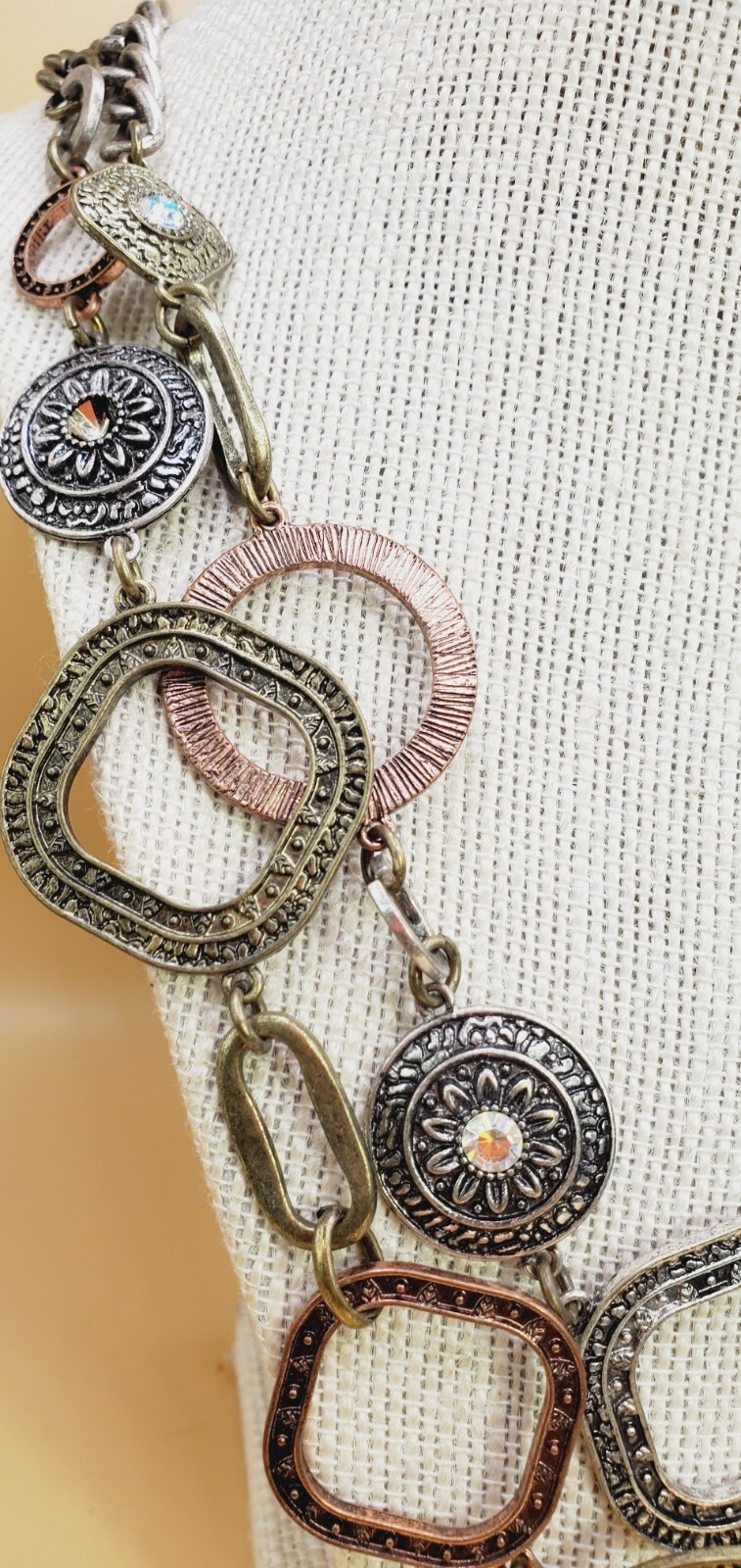 Ruby Rd Gold, Silver and Copper Tone Textured Met… - image 2