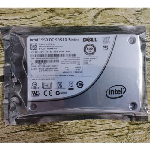 DELL/INTEL 800GB 6Gb/s SATA SSD Intel DC S3510 Series SSDSC2BB800G6R DP/N 0CM65W - Picture 1 of 3