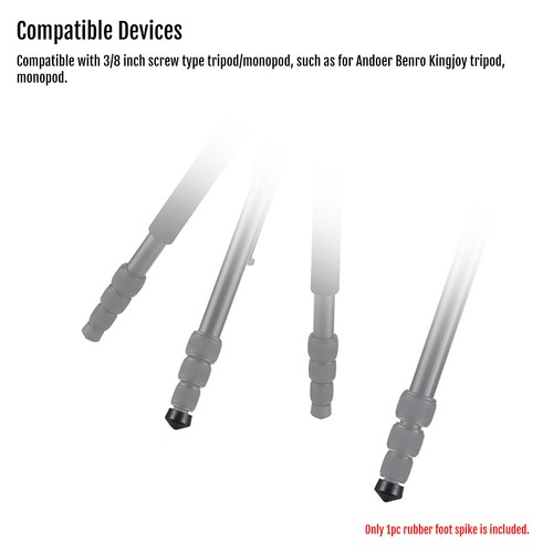 Universal 3/8" Stativ Einbeinstativ Gummifuß Spike für Andoer Benro Manfrotto V7B1 - Bild 7 von 7