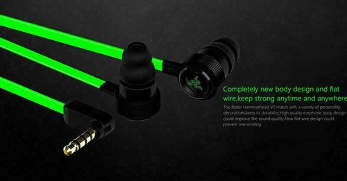 Razer Hammerhead Pro V2 Analog In-ear Gaming & Music Headphones Black/Green - Afbeelding 9 van 12