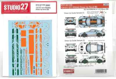 STUDIO27 DECAL 1/24 DC1256 Porsche 911 GT3 RS 992 Dress Up Decal