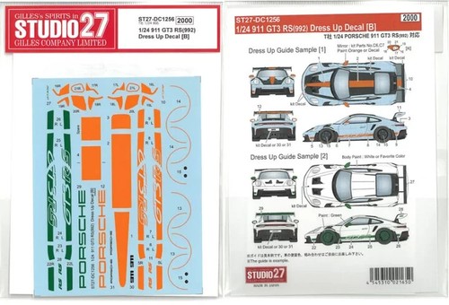 STUDIO27 DECAL 1/24 DC1256 Porsche 911 GT3 RS 992 Dress Up Decal TAMIYA Japan - Picture 3 of 3