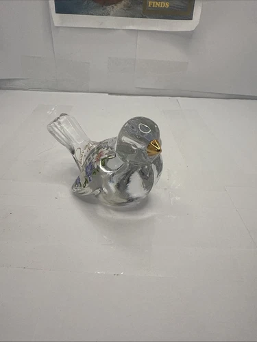 Fenton Glass Anniversary Bird Figure 5163, Hand Painted, Flowers & Dove on Back