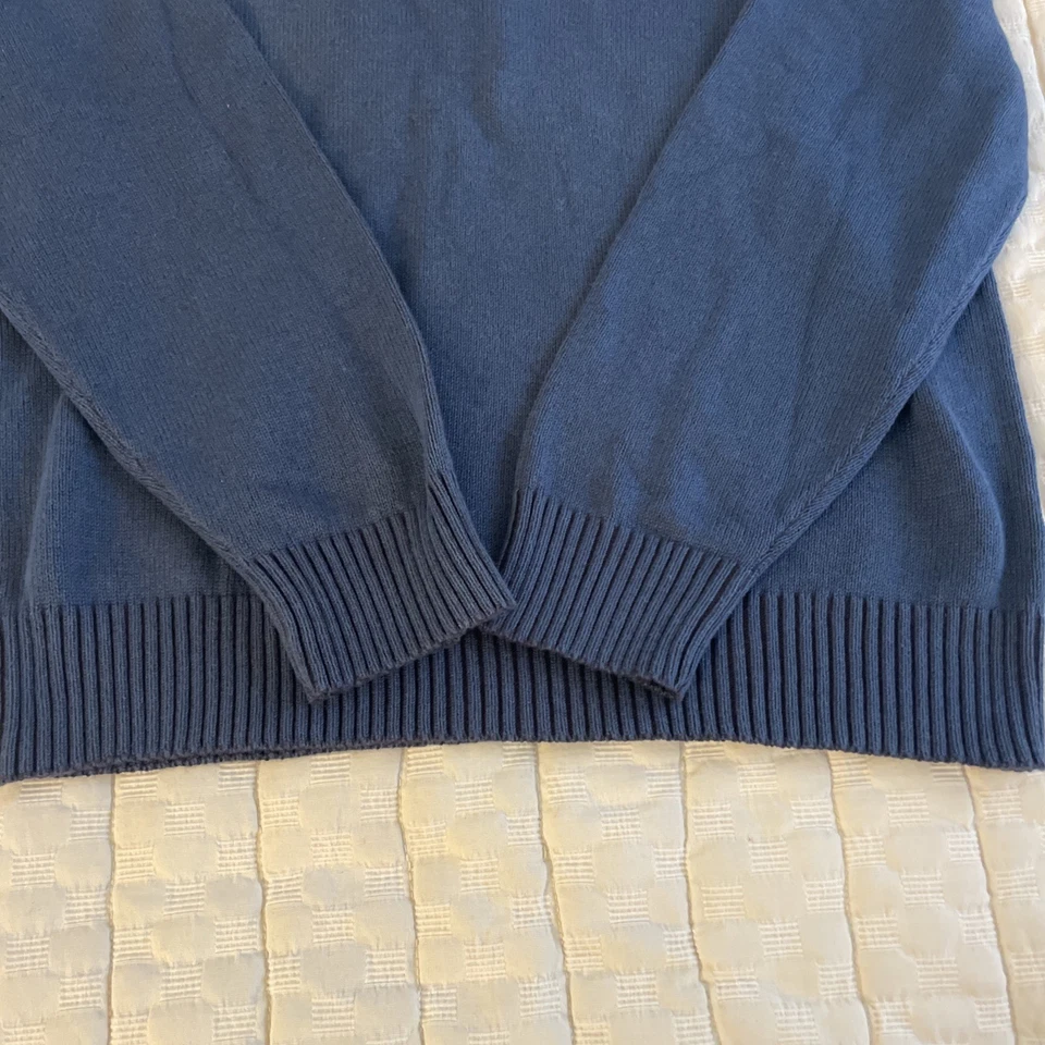 NWT Structure Men's 1/4 Zip Sweater Pullover Medium M Navy 100% Cotton Sears - Image 4 of 4