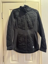 The North Face Women's Quilted Hooded Full Zip Jacket Black Mid-Length M