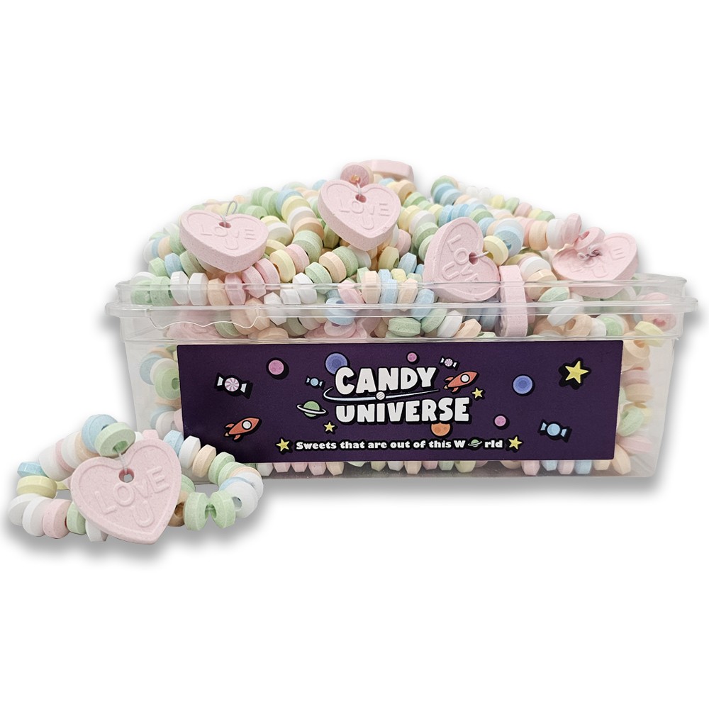 Candy Universe Candy Necklaces Tub 800g - Retro Edible Candy Bead Necklaces