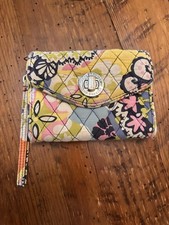 Vera Bradley Quilted Wallet Wristlet Floral Multicolor Turn Lock Cotton