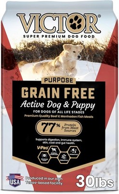 VICTOR Super Premium Dog Food   High Protein Grain Free Active Dog & Puppy Kibbl