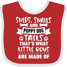 Inktastic Snips Snails And Puppy Dog Tails That's What Little Boys Baby Bib Boy
