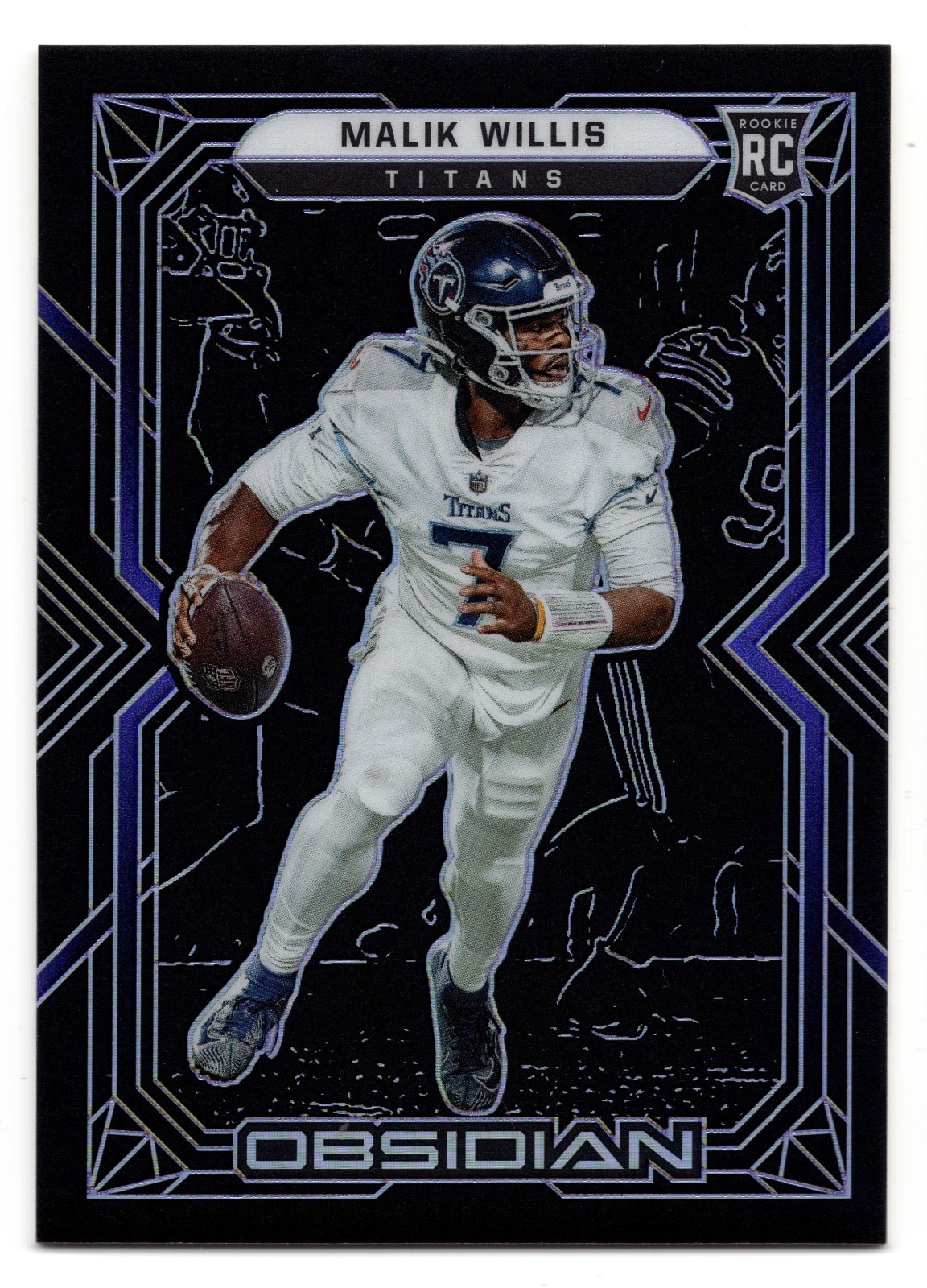 2022 Panini Obsidian MALIK WILLIS #102 Electric Etch Purple RC /100-Titans
