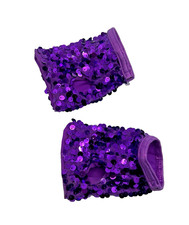 Girls Purple Sequin Fingerless Gloves