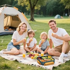 Portable Leakproof Box with Compartment Lunch Container Storage Box