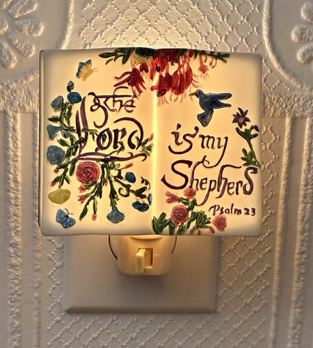 Lady Jayne Ltd Ceramic Nightlight Bible "The Lord Is My Shepherd" In Box 2003 - Picture 2 of 7