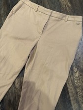 ESCADA dark sand twill cotton straight leg dress pants flat front button zip