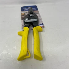 Midwest MWT-6716S Straight-Cut Aviation Snips, 10 in, Yellow KUSH'N-POWER Grips