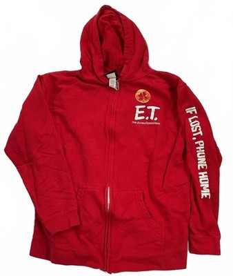 Universal Studios E.T. ''If Lost, Phone Home'' Zip-Up Hoodie Size XL Youth/Petite