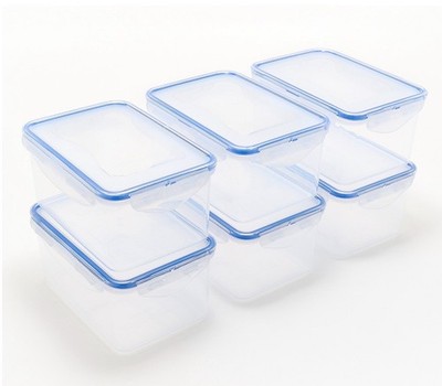 6 LocknLock 4-Cup Rectangle Food Storage Container Set K99823 CLEAR