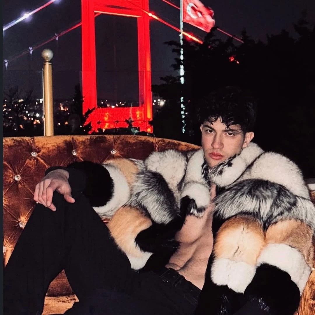 Mens Real Red Fox Fur Short Jacket Natural Genuine Silver Fox Fur Coat Outwear image 4