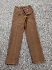 Vtg Guess Jeans Women 29x30 Brown High Rise Slim Straight Triangle Made In USA