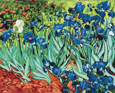 ARTNAPI Malen nach Zahlen auf Keilrahmen Schwertlilien. Van Gogh Ausmalen nach Zahlen