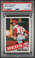 1985 TOPPS/O-PEE-CHEE MINI SET BREAK #198 EDDIE MILNER REDS PSA 9 MINT LOW POP
