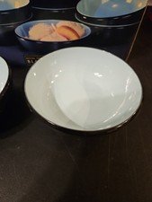 Royal Limited Black Cereal Bowls Black and Blue Set of 8