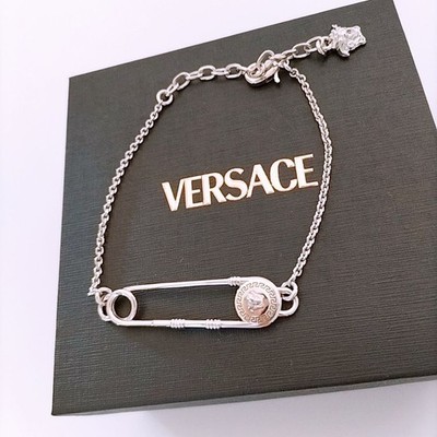 GIANNI VERSACE Safety Pin Medusa Motif Chain Belt Silver For Unisex Japan