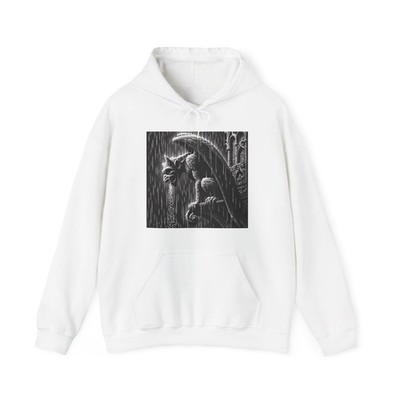 NEW Adult Hoodie Sweatshirt Scratchboard Gothic Cathedral Gargoyle