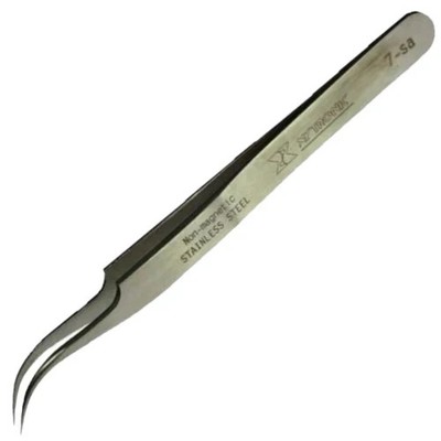 Xytronic 7-SA Non-Magnetic, Stainless Steel Bent Tip Tweezer, 4½-inch Length